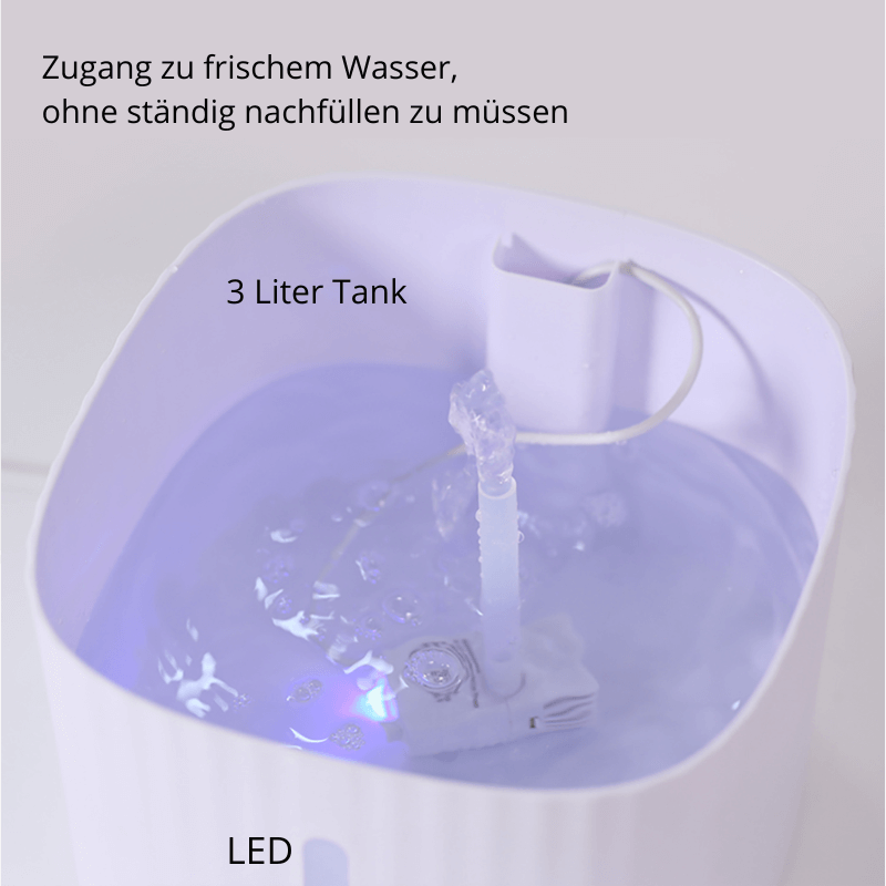 MIU smarter 3 Liter LED Katzen Wasserbrunnen, ermutigt Deine Katze mehr zu trinken